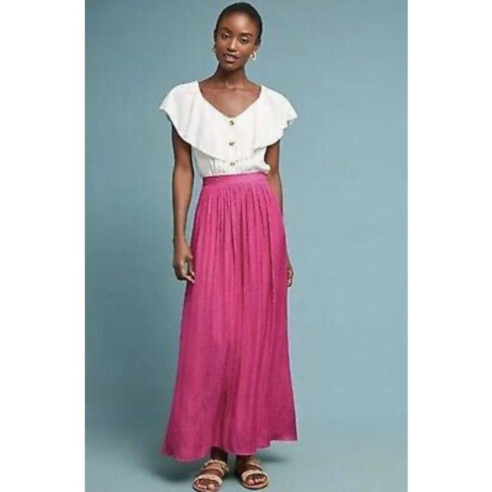 Anthropologie Akemi + Kin Pink Paisley Maxi Skirt